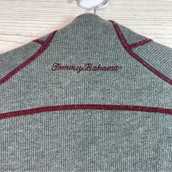 Tommy Bahama Mens Reversible Gray Red Long Sleeve Mock Neck Sweater Size S - Picture 9 of 11